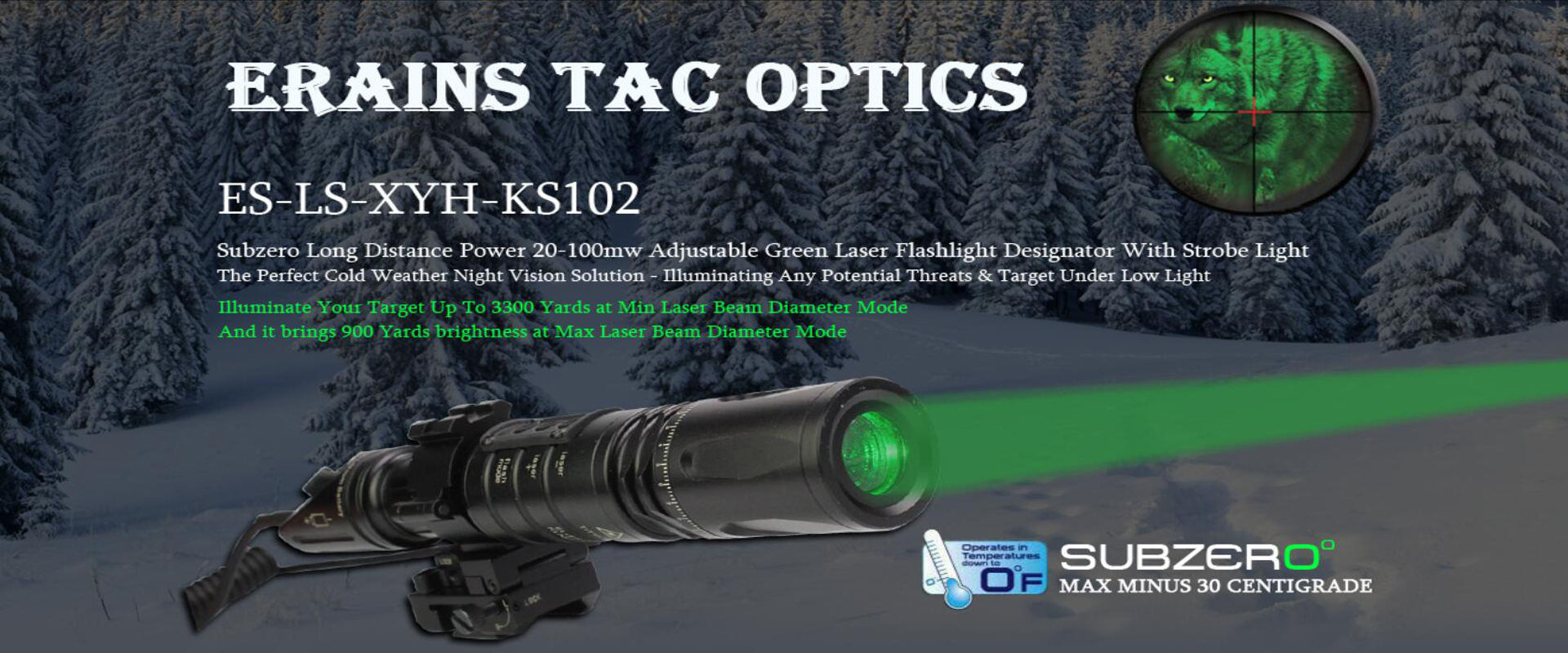 All the civilian grade and military or tactical purpose green laser designators are available.
