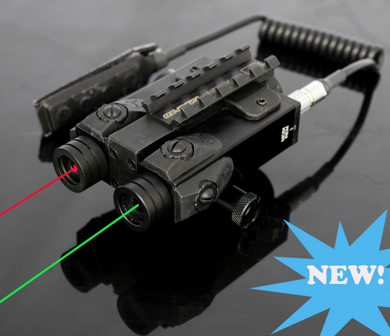 Military standard Green laser and Red laser sight combo