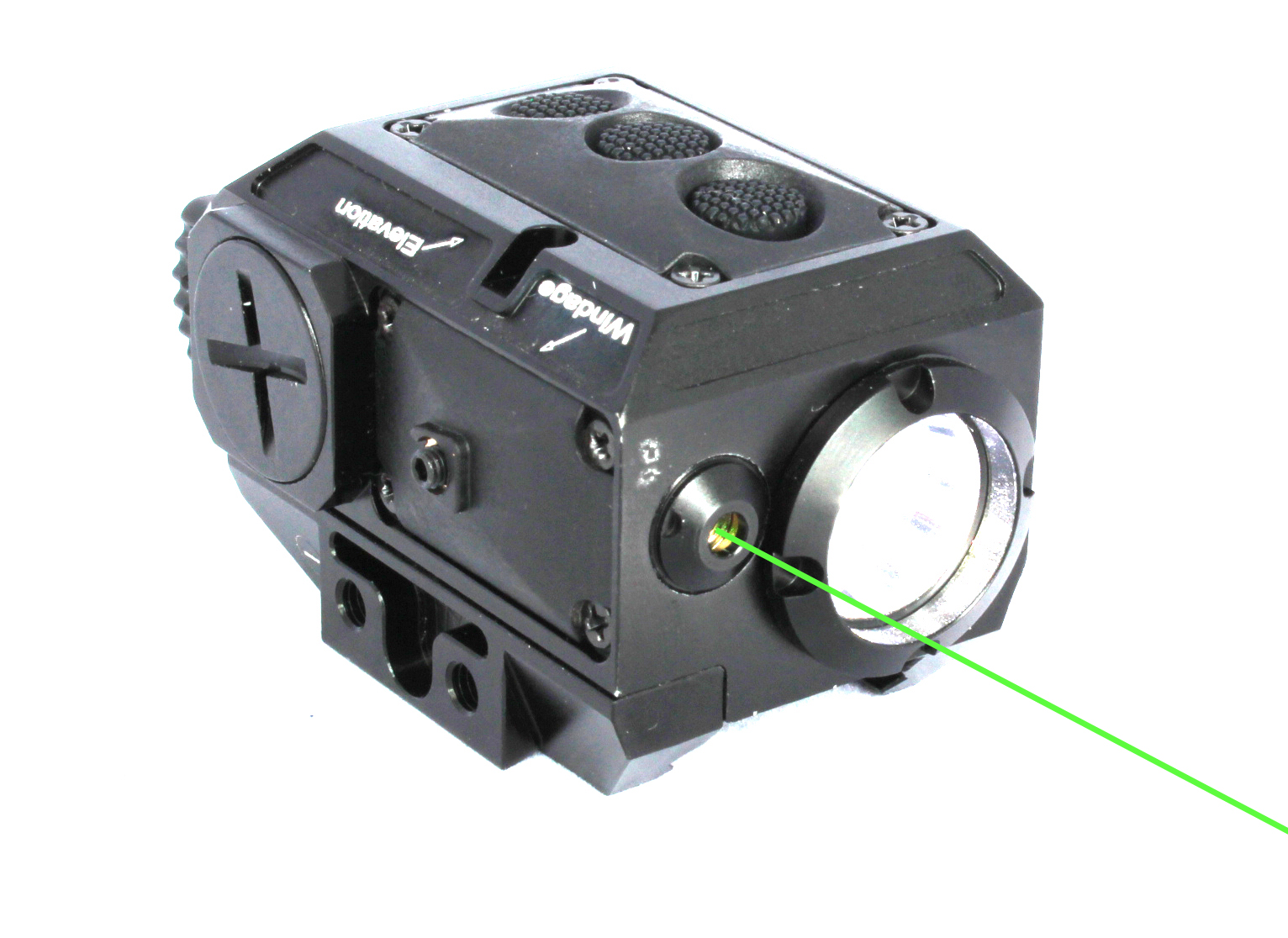New compact square tactical green laser sight and strobe 200 lumen CREE Q5 LED light combo (FDA certified)