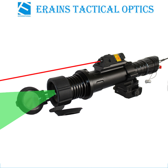 Subzero Zoomable Hunting Torch light of 100mw Green Laser Designator and laser illuminator with 5mw red laser sight combo