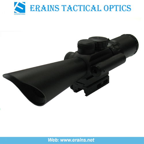 Compact 3.5-10x40 Rifle Scope Red Green Mil-DOT Reticle (M8)