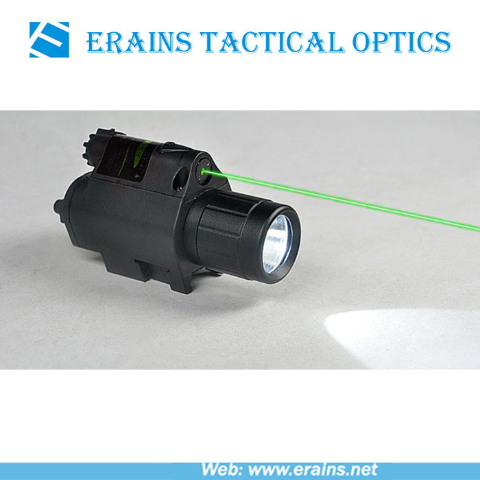 Lightweighted Plastic Housing Green Laser Sight and 200 Lumens CREE Q5 LED Flashlight Combo