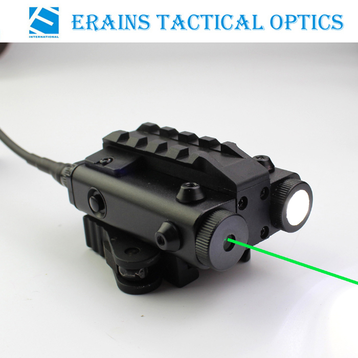 New Military Standard Compact Square Design Tactical ES-FX103-LG green laser sight with led flashlight Combo (FDA certified)