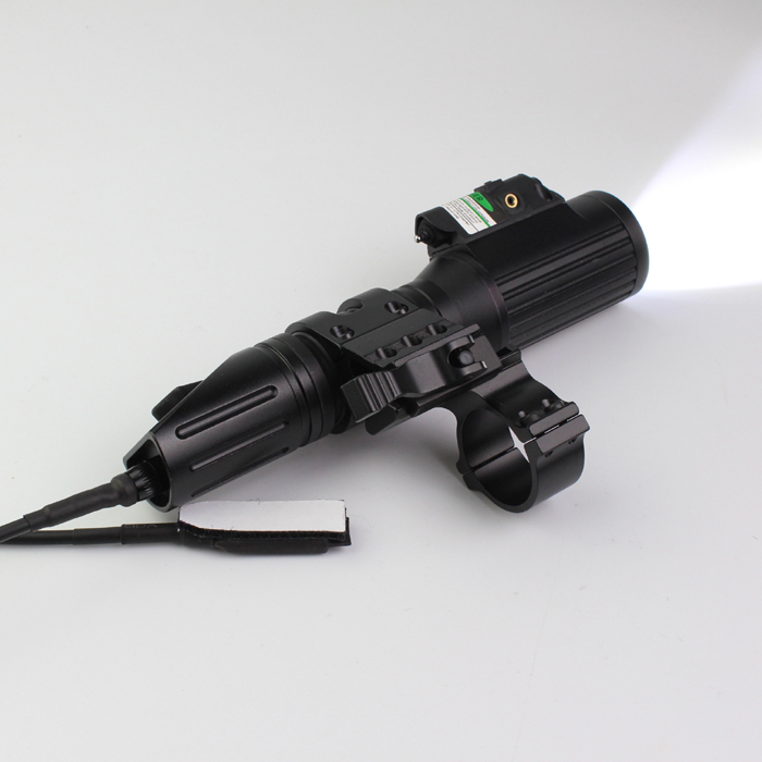Tactical professional hunting green laser sight with 1000 lumens CREE T6 LED flashlight with strobe light