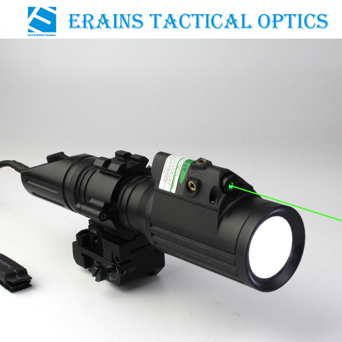 Tactical professional hunting 1000 lumens CREE T6 LED flashlight with strobe light attached with red laser sight