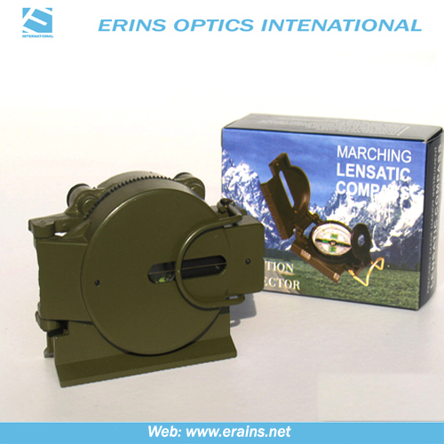 Marching lensatic compass and army compass or military compass in aluminium material