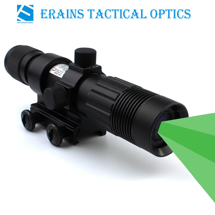 Night Vision Riflescope Solution Green Dazzling Laser Designator and Illuminator Flashlight Torch Sight with Wire Cable Switch and Scope Ring