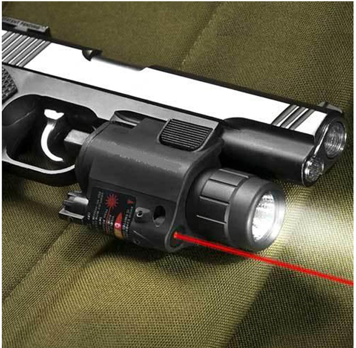 Lightweighted Plastic Housing Red Laser Sight and 200 Lumens CREE Q5 LED Flashlight Combo