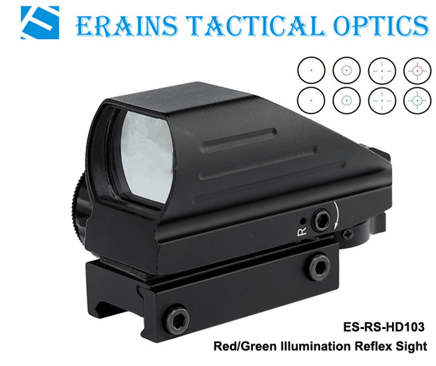 Erains Tac Optics Tactical Reflex Sight with 4 Variable Red DOT Reticles Scope with Both 21mm or 11mm Dovetail Base